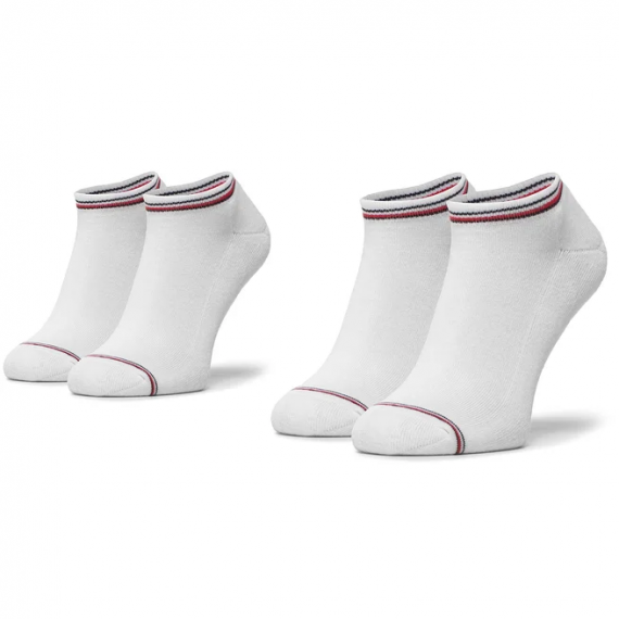 2PAR Calcetines TOMMY HILFIGER Blancos Lineas