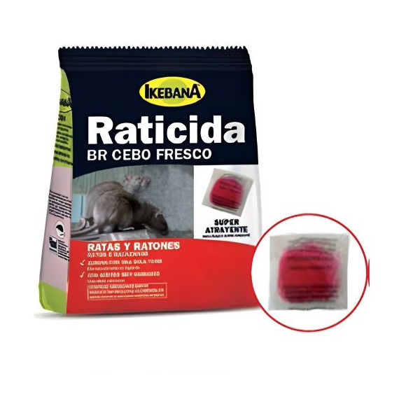 Raticida Ikebana 300  75 Grs Cebo Fresco