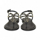 Esclava Argolla Tachas Piel Negro  S.PIERO