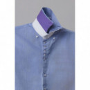 Camisa Hombre Marco Polo Iconic Oxford Azul  7 CAMICIE