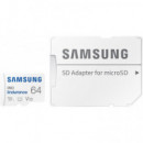 Tarjeta de Memoria Microsdhc SAMSUNG Pro Endurance 64GB Uhs-i V10 Clase 10 con Adaptador