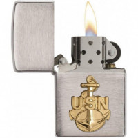 ZIPPO Mechero Cab Cromado con Anclaje Dorado