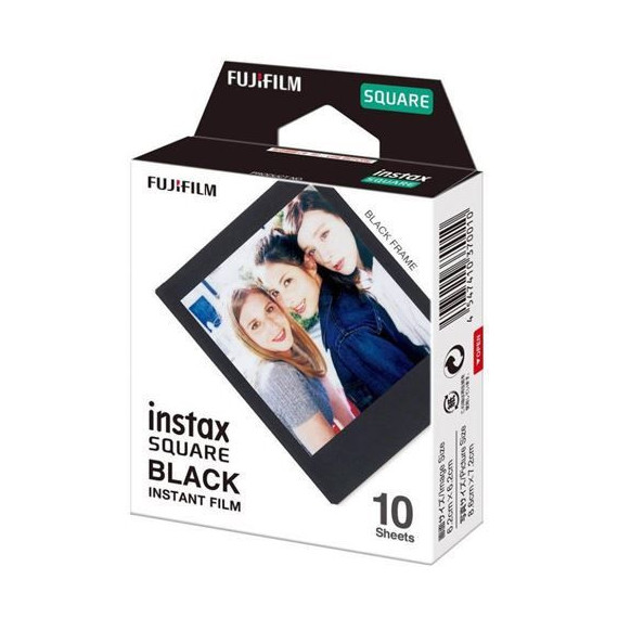 FUJIFILM Pelicula Instax Square Black SQ10 (10 Impresiones)
