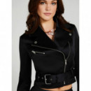 Chaquetas y Abrigos Luna Belted Cropped Biker  GUESS