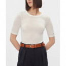 Top Mujer TOMMY HILFIGER Slim Soft Tencel C-nk 1/2SLV