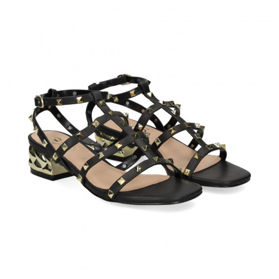 Sandalia Bebe Tachas Piel Negro  EXE