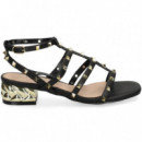 Sandalia Bebe Tachas Piel Negro  EXE