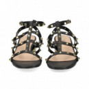Sandalia Bebe Tachas Piel Negro  EXE