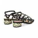 Sandalia Bebe Tachas Piel Negro  EXE