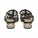 Sandalia Bebe Tachas Piel Negro  EXE