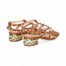 Sandalia Bebe Tachas Piel Cuero  EXE