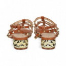 Sandalia Bebe Tachas Piel Cuero  EXE