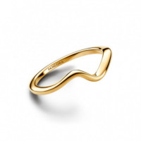 PANDORA Anillo con un Recubrimiento en Oro de 14K Ola Pulida 163095C00