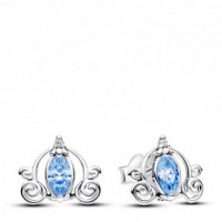 PANDORA Pendientes de Botón en Plata de Ley Carroza de la Cenicienta de Disney 293060C01
