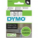 DYMO Cinta D1 6X7M Negro sobre Transparente