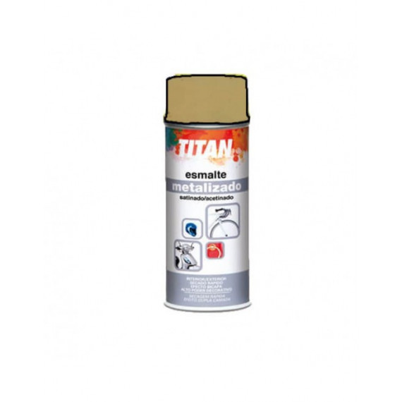 Pintura Titan Spray Esmalte Metalizado Oro Amarillo 662  400 Ml