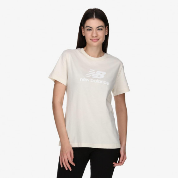 Camiseta de Algodon NEW BALANCE Mujer Beige