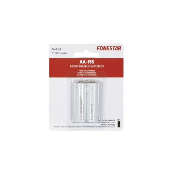 FONESTAR Pack 2 Pilas Recargable Ni-mh AA-R6 2200 Mah