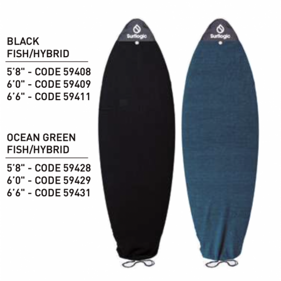 Funda Tela Fish Hybrid SURFLOGIC 5'8 Ocean Green