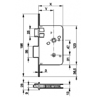 Yale - Azbe Picaporte Cerradura De Embutir Estándar Latonado Entrada 45 Mm - Modelo 65170hl