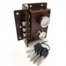 Cerradura De Seguridad Jis - Color Marrón - Izquierda - Modelo 5240