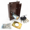 Cerradura De Seguridad Jis - Color Marrón - Izquierda - Modelo 5240