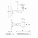 Soporte Pasamanos Laton Cuero - Modelo 22