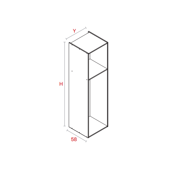 Módulo Despenseros Blanco De 220 Cm X 58 Cm X 40 Cm