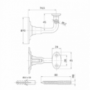Soporte Pasamanos Laton Pulido Barnizado - Modelo 22