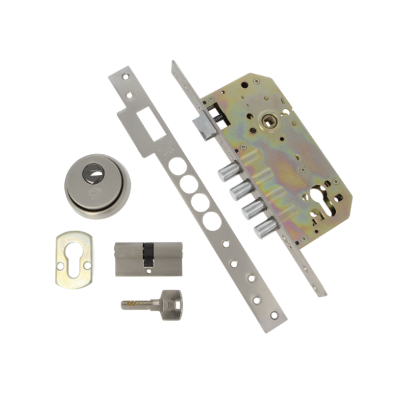 Cerradura Acero Cromo Mate 60 Mm - Modelo 100