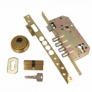 Cerradura Entrada Latonado Barnizado 60mm - Modelo 100