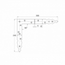Escuadra Gotica Derecha Negra 300 X 240 Mm - Modelo 8510