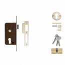 Yale - Azbe Cerradura De Embutir Estándar Para Puertas Latonado Cuero Entrada 40 Mm 600 - Modelo 600