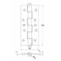 Bisagra Simple Accion Acabado Oro - Modelo 3034