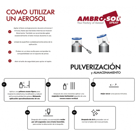 Ambro-sol - Pintura Acrílica En Spray, Color Negro Satinado, Ral 9005, Resultado Profesional En Múlt