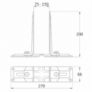 Soporte Regulable Negro Para Viga 66 X 200 Mm - Modelo 350