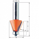 Fresa Para Biselar En Dimensionado: A25ş, D22.2mm, I10mm, L54.9mm, S8mm Diámetro