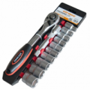 Juego Chicharra 1/2" - Incluye Extensión Y 10 Vasos - Marca Airmec - Cromo Y Vanadio