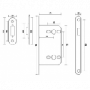 Cerradura Magnética Con Bocallave Cilindro 70 Mm Con Adaptador Condena En Niquel Satinado - Modelo 5