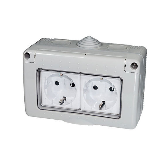 Cámara Estanca Doble Para Enchufe Ip55