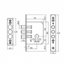 Cerradura Embutir Con Bulones De Cierre Cromo Mate 50 Mm - Modelo 102