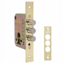 Cerradura Embutir Con Bulones De Cierre Latonado Barnizado 50 Mm - Modelo 102