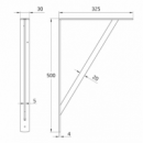 Escuadra Reforzada En Zinc 500 X 325 Mm - Modelo 9
