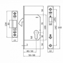 Cerradura Embutir Con Pico De Loro Latonado Barnizado 40 Mm - Modelo 500