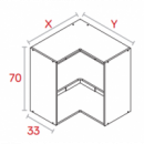 Módulo Esquinero Alto Blanco De 70cm X 33 Cm X 64 Cm