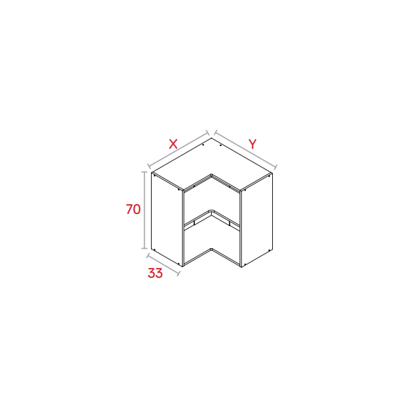 Módulo Esquinero Alto Blanco De 70cm X 33 Cm X 64 Cm