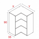 Módulo Esquinero Alto Blanco De 90 Cm X 33 Cm X 64 Cm