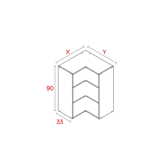 Módulo Esquinero Alto Blanco De 90 Cm X 33 Cm X 64 Cm