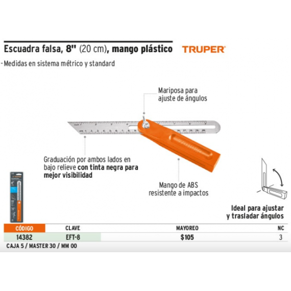 Escuadra Falsa De 200 Mm (8")