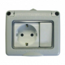 Caja Estanca Enchufe Schuko Con Interruptor